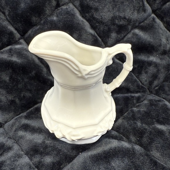 Mini Vintage Red Cliff Ironstone Wash Face Hand Pitcher Basin Ceramic White‎ 4" - Picture 5 of 10